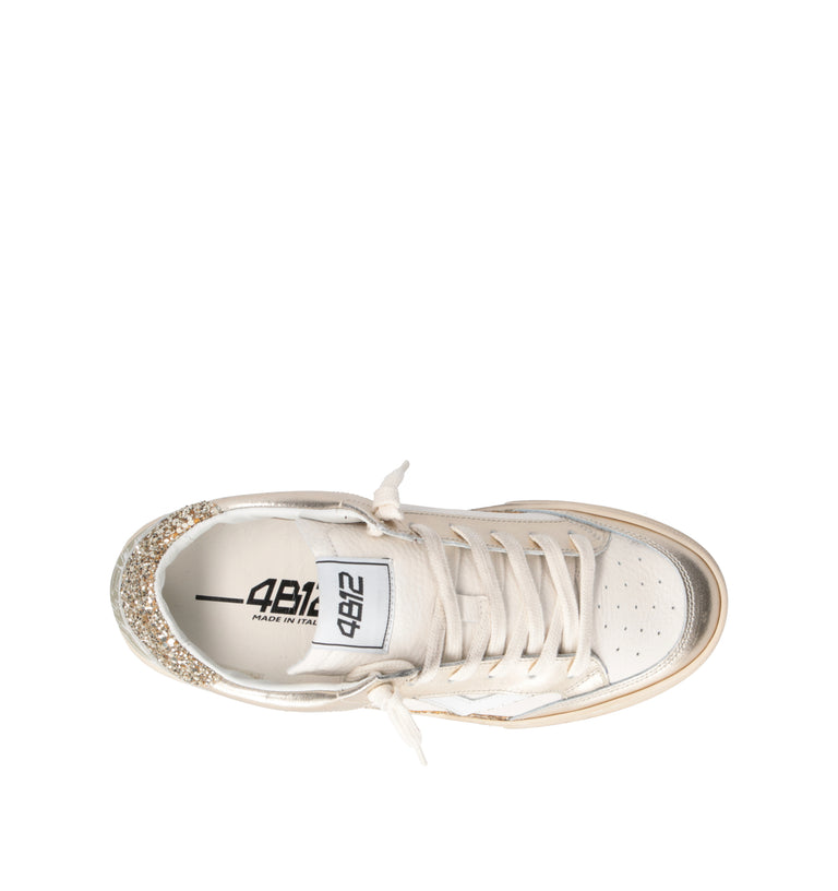 QUATTROBARRADODICI Sneaker donna bianca/oro