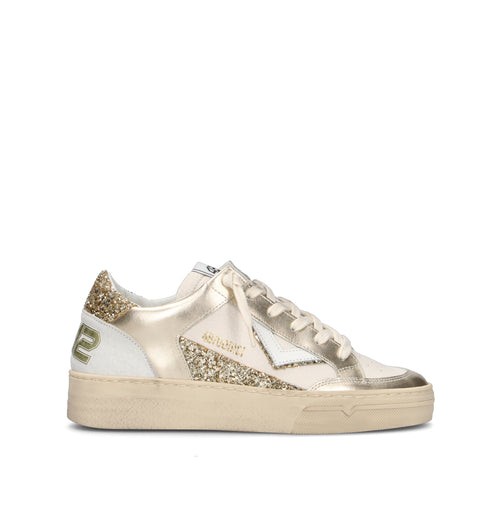 QUATTROBARRADODICI Sneaker donna bianca/oro