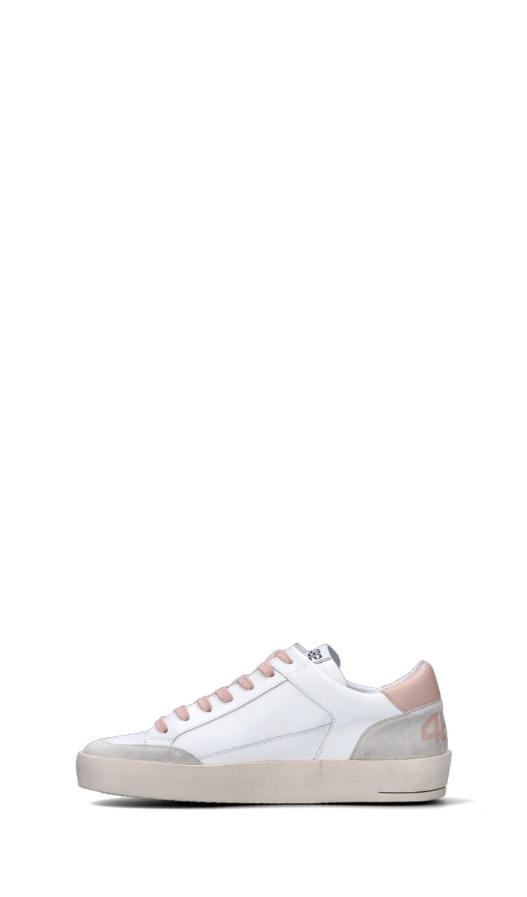 QUATTROBARRADODICI Sneaker uomo bianca/rosa in pelle