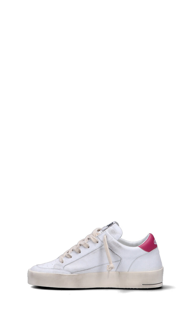 QUATTROBARRADODICI Sneaker donna bianca/fucsia in pelle