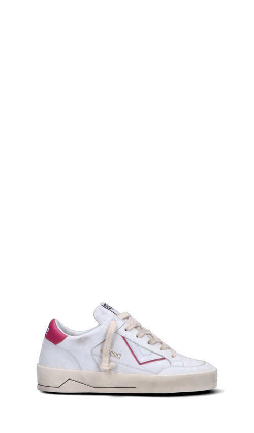 QUATTROBARRADODICI Sneaker donna bianca/fucsia in pelle