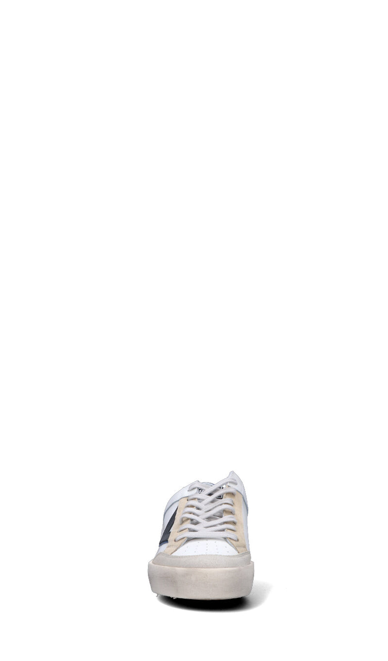 QUATTROBARRADODICI Sneaker uomo bianca/blu in pelle