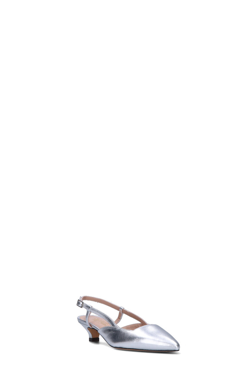PHIL MELVIS Slingback donna argento in pelle
