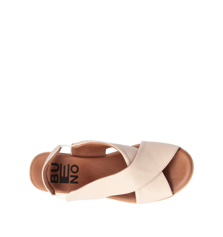 BUENO Sandalo donna crema in pelle