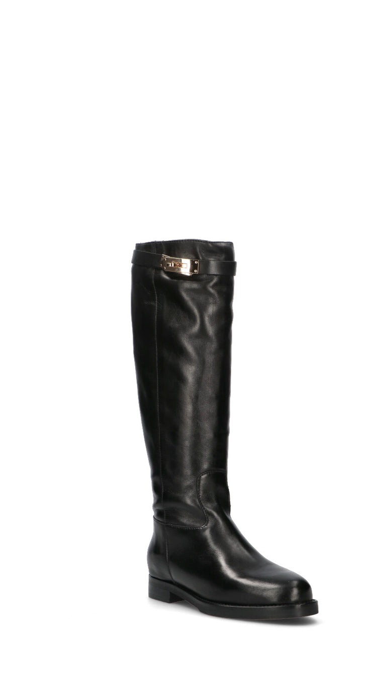 FRICKY Stivale donna nero in pelle