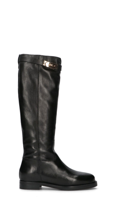 FRICKY Stivale donna nero in pelle