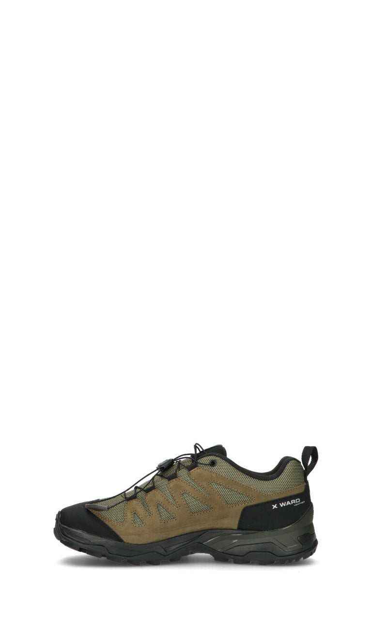 SALOMON - X WARD LEATHER GTX Sneaker uomo verde in gore-tex