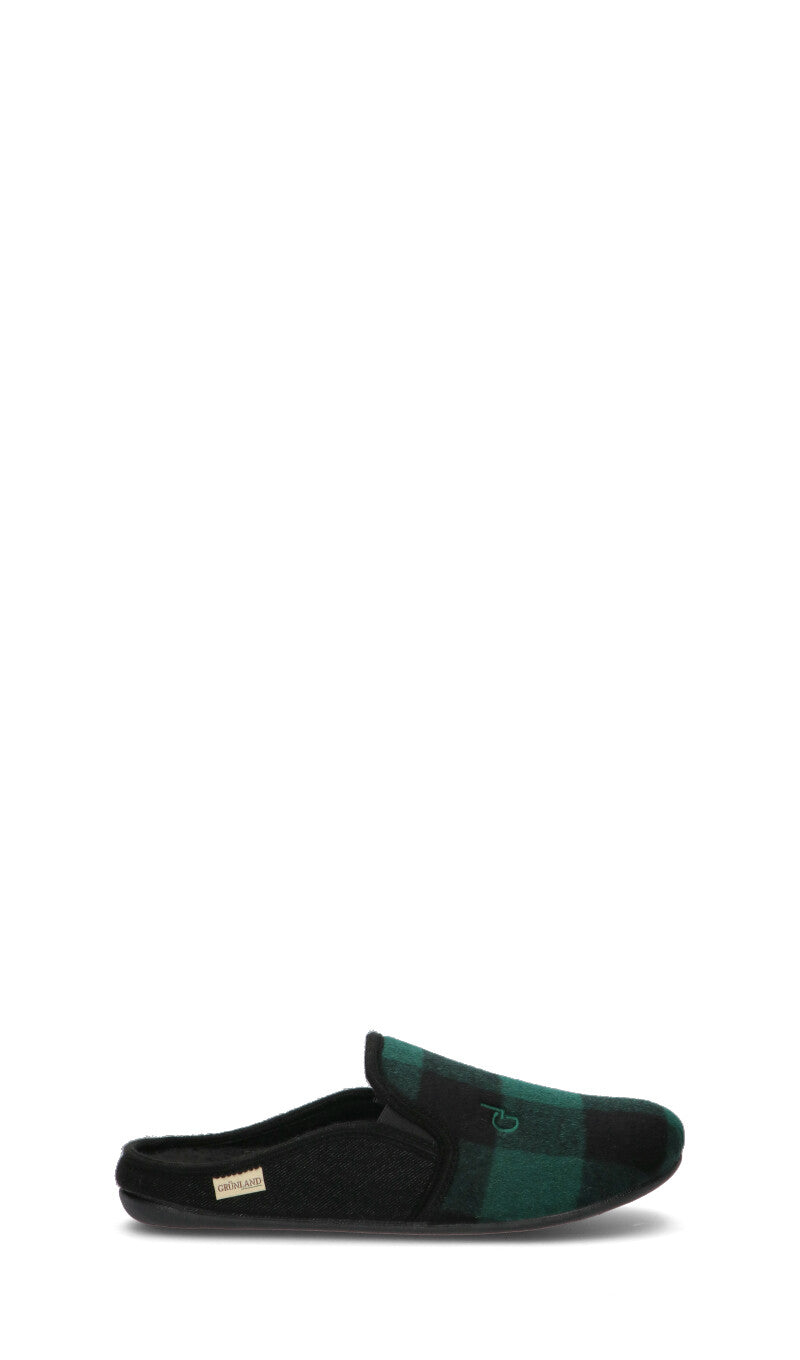 GRUNLAND Ciabatta uomo nera/verde