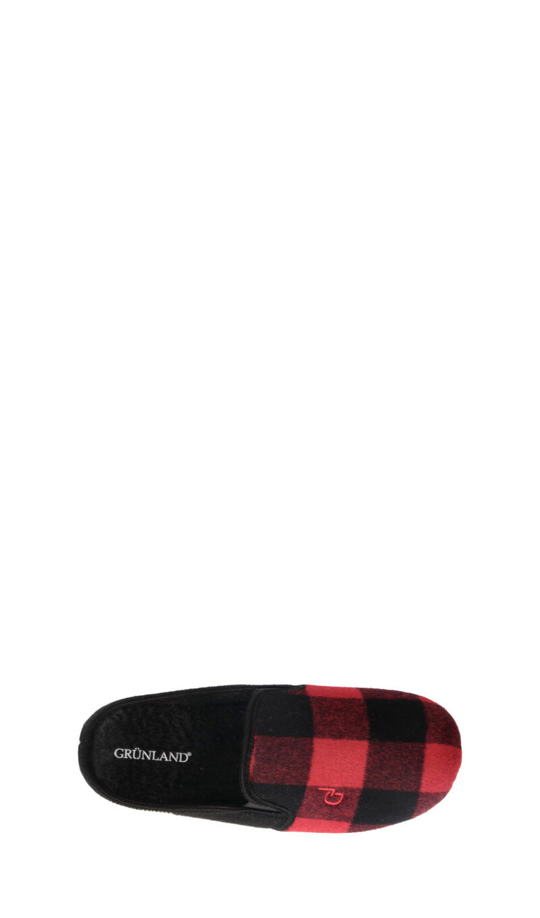 GRUNLAND Ciabatta uomo nera/rossa