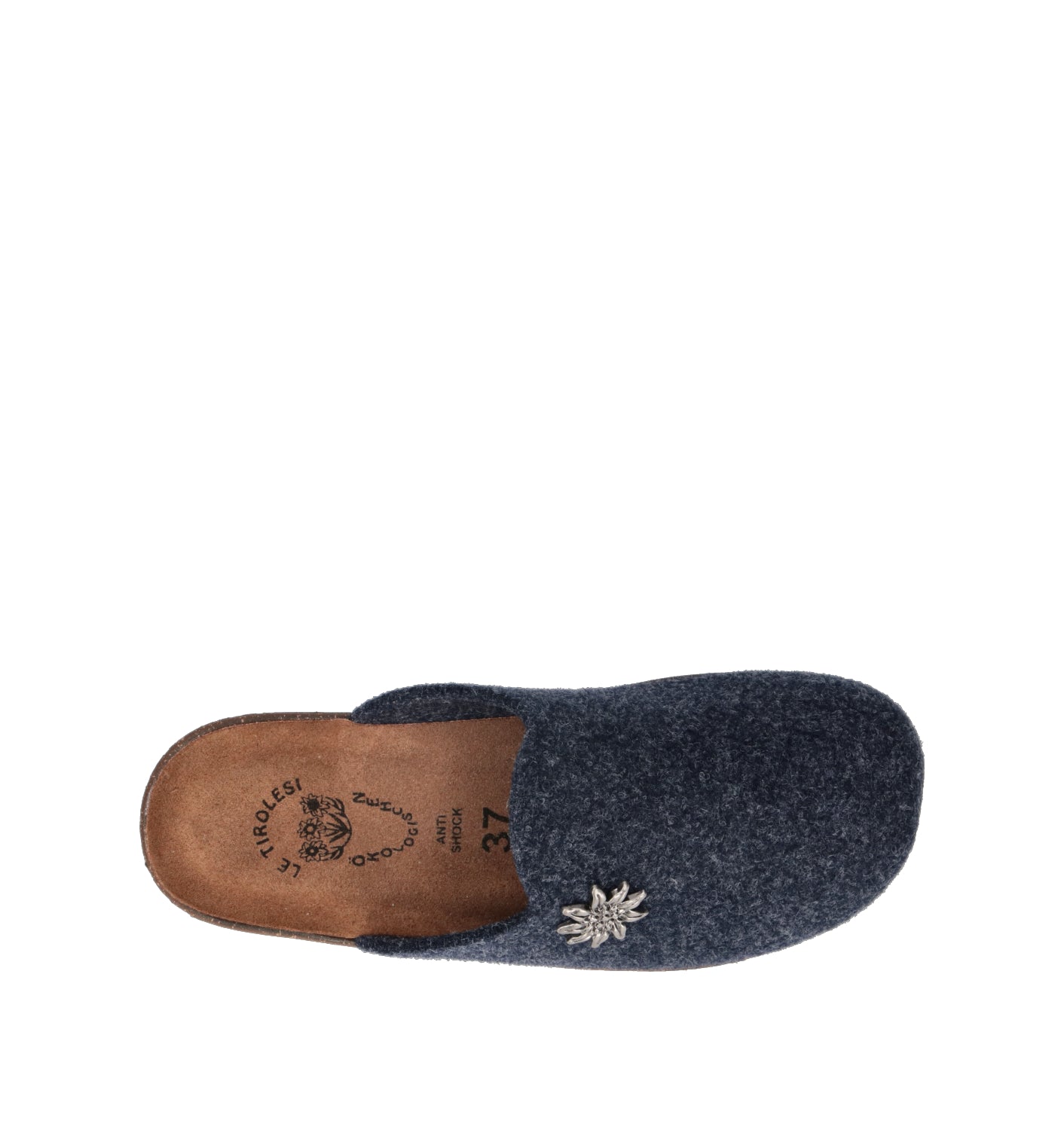 LE TIROLESI Pantofola donna blu in lana