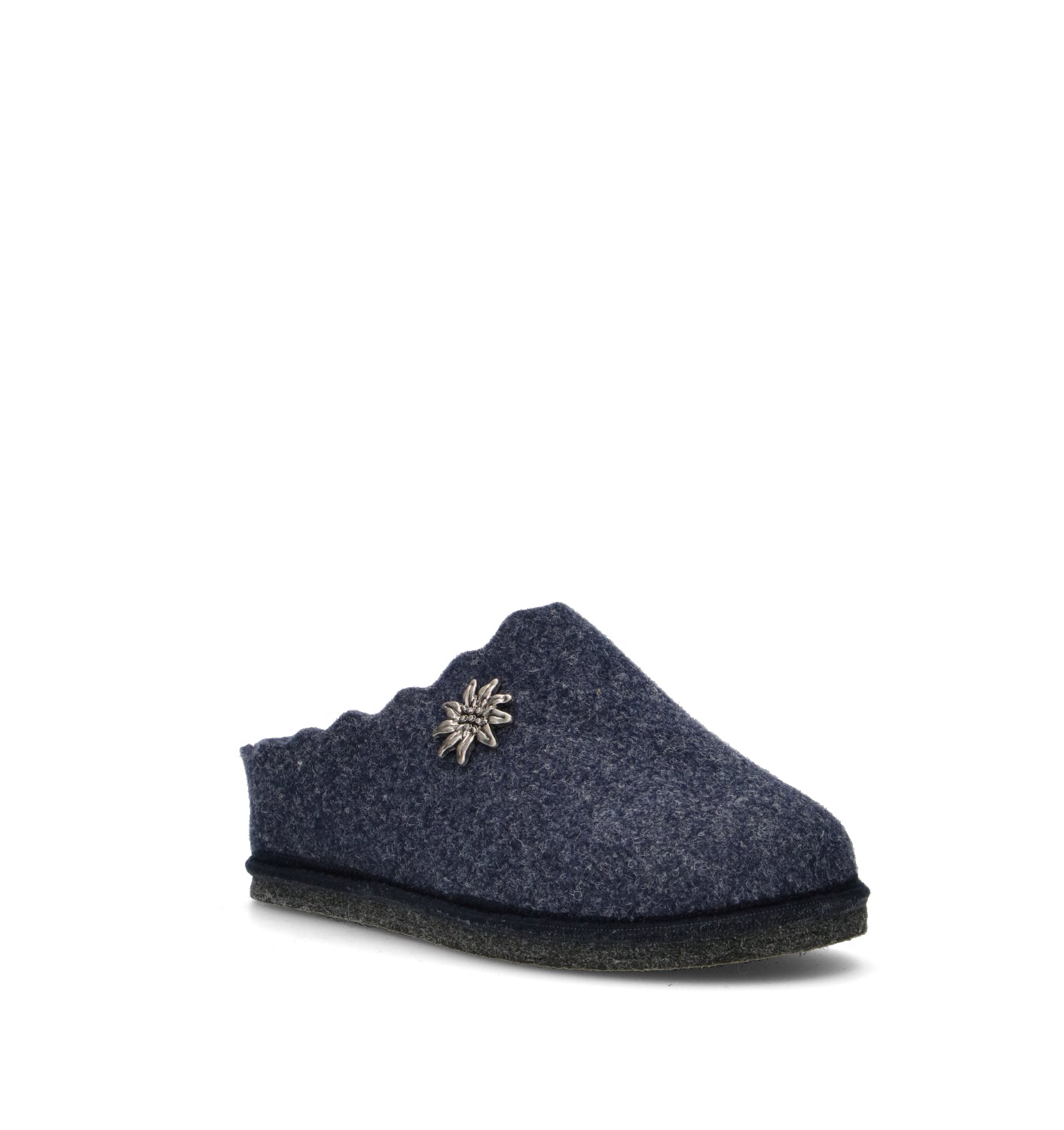 LE TIROLESI Pantofola donna blu in lana