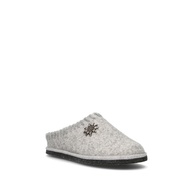 LE TIROLESI Pantofola donna grigia in lana