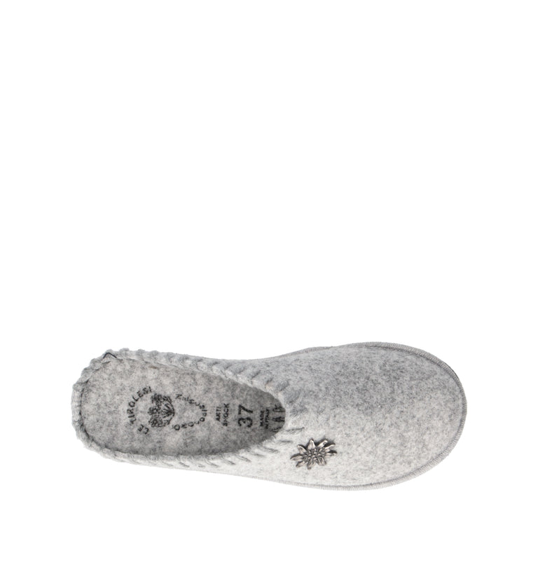 LE TIROLESI Pantofola donna grigia in lana