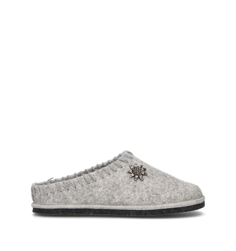 LE TIROLESI Pantofola donna grigia in lana