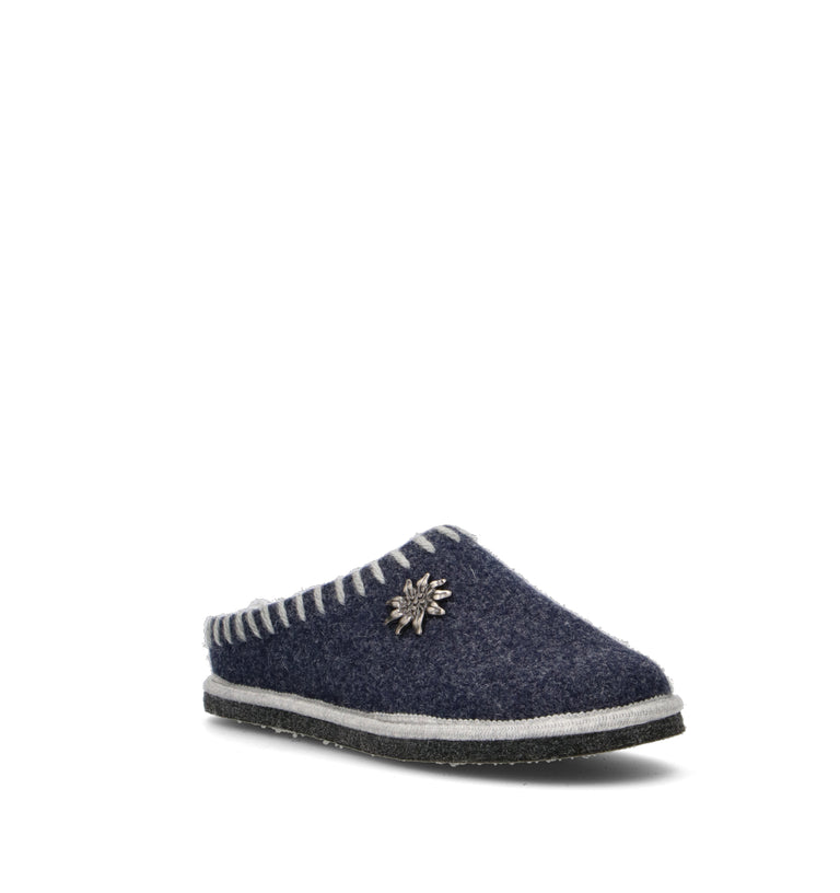 LE TIROLESI Pantofola donna blu in lana