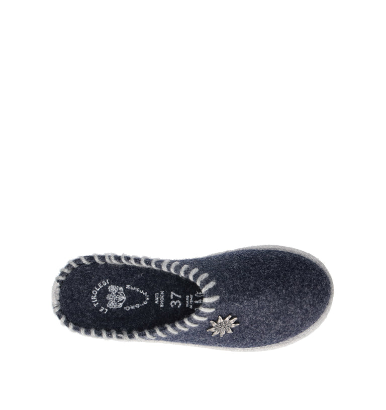 LE TIROLESI Pantofola donna blu in lana