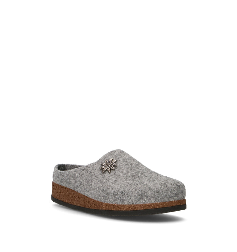 LE TIROLESI Pantofola uomo grigia in lana