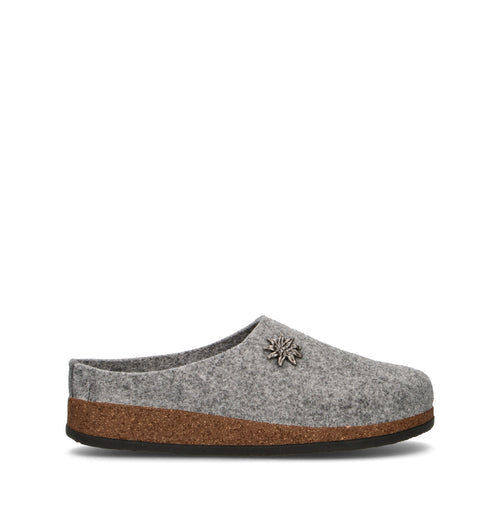 LE TIROLESI Pantofola uomo grigia in lana