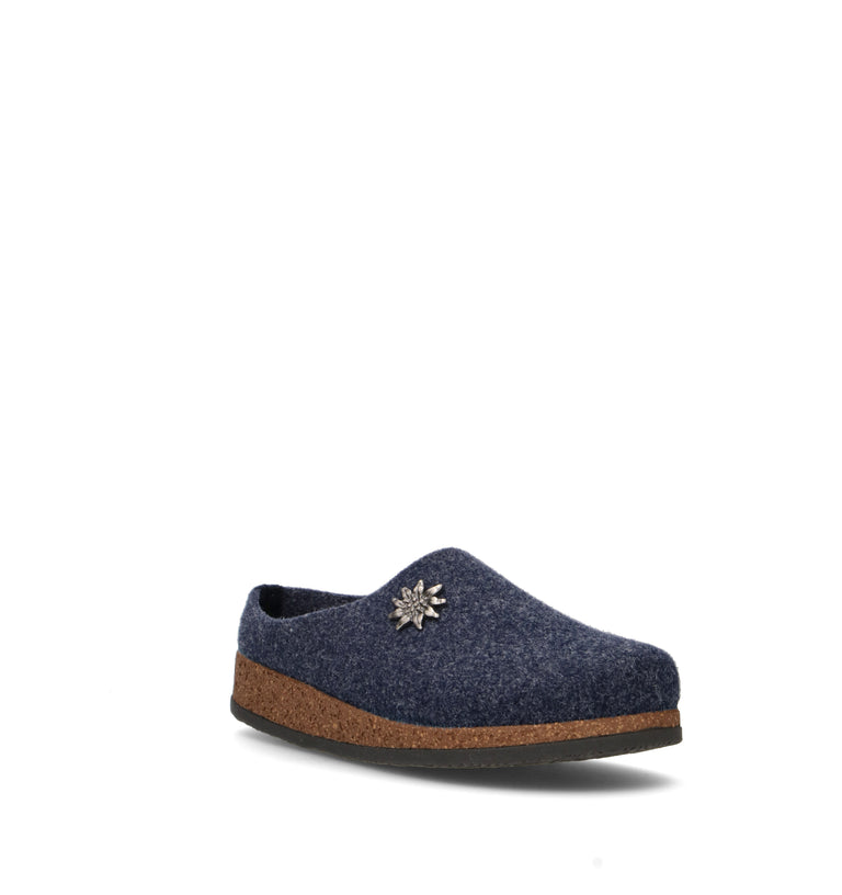 LE TIROLESI Pantofola uomo blu in lana