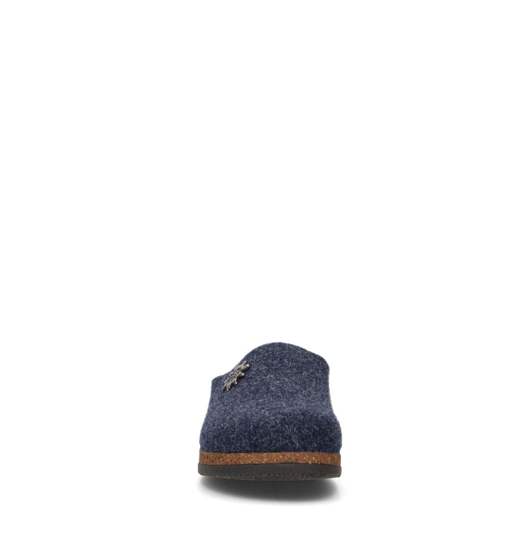 LE TIROLESI Pantofola uomo blu in lana