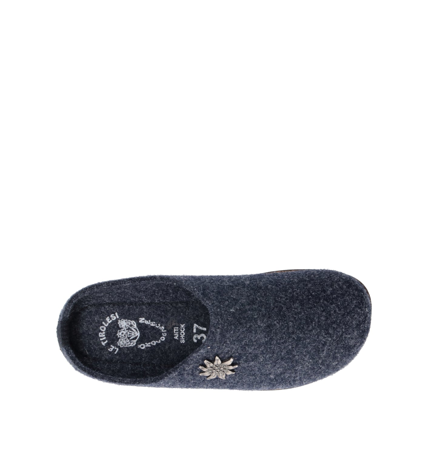 LE TIROLESI Pantofola donna blu in lana