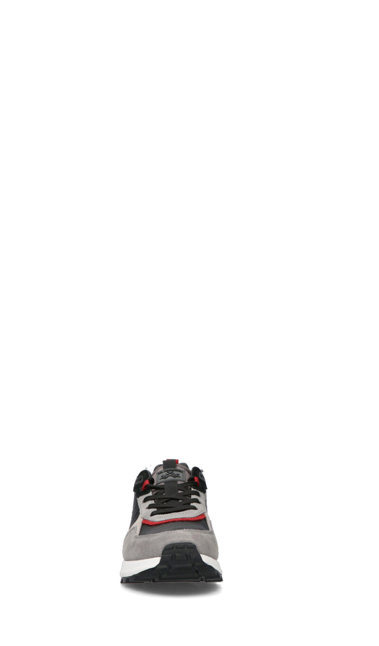 LA MARTINA Sneaker uomo grigia/nera/rossa in pelle