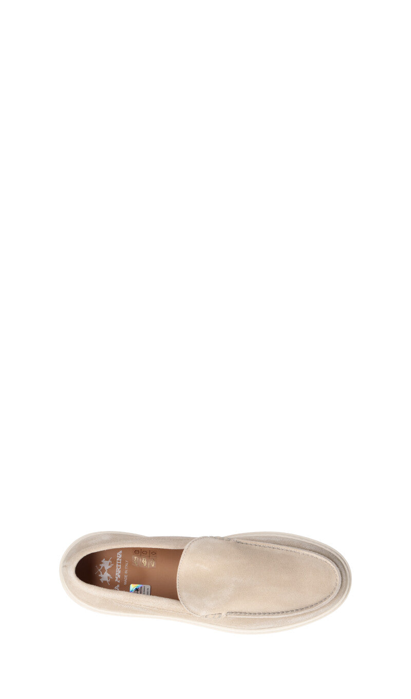 LA MARTINA Mocassino uomo beige in suede