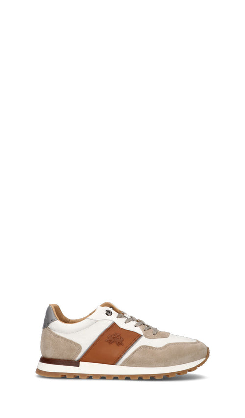 LA MARTINA Sneaker uomo bianca/beige in pelle