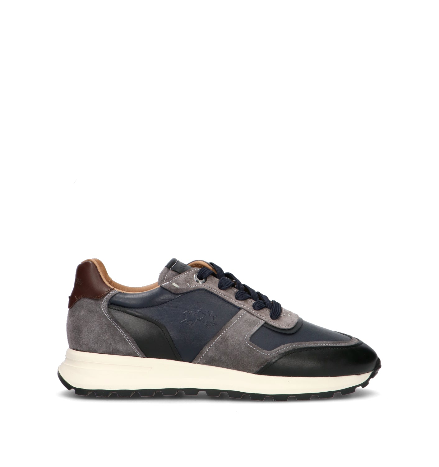 LA MARTINA Sneaker uomo blu/nera in pelle