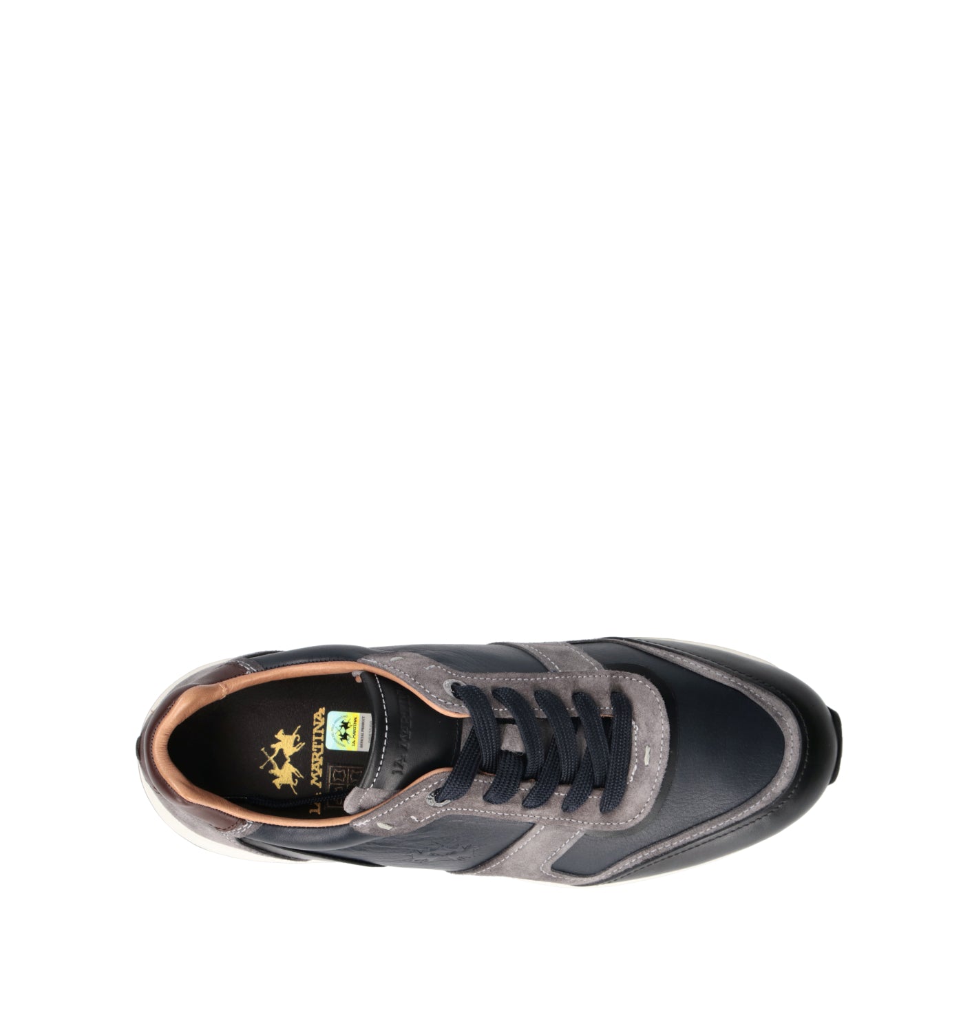 LA MARTINA Sneaker uomo blu/nera in pelle
