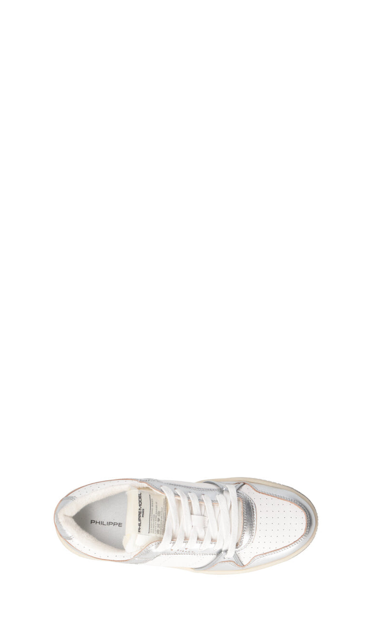 PHILIPPE MODEL Sneaker donna bianca/argento in pelle