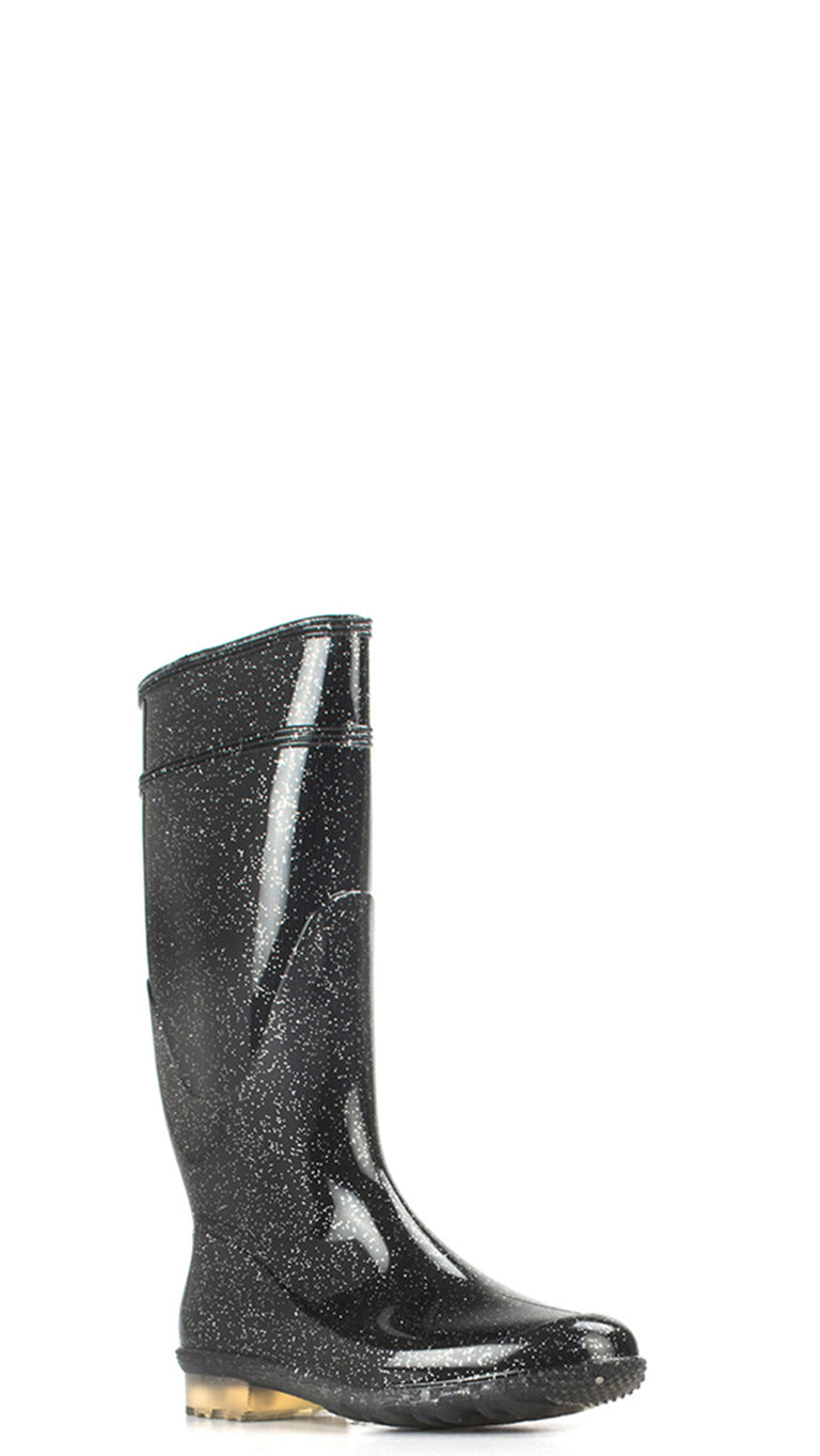 G&G Stivale in gomma donna nero glitter
