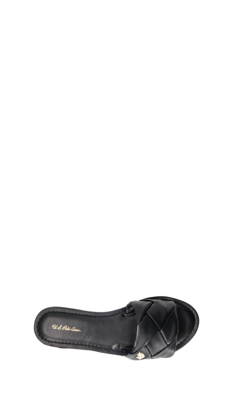 U.S. POLO ASSN. Ciabatta donna nera in pelle