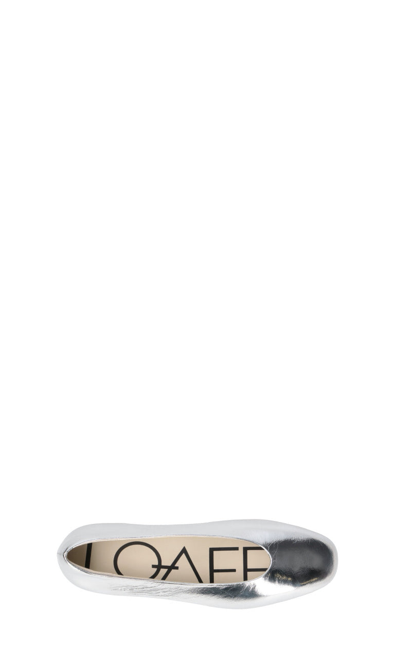 LOAFER Ballerina donna argento in pelle