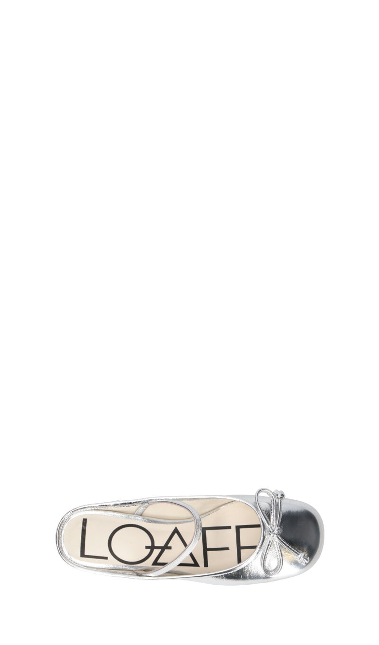 LOAFER Ballerina donna argento in pelle