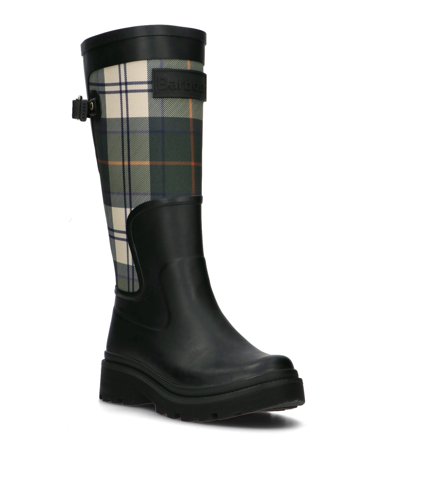 BARBOUR Stivale donna nero/tartan