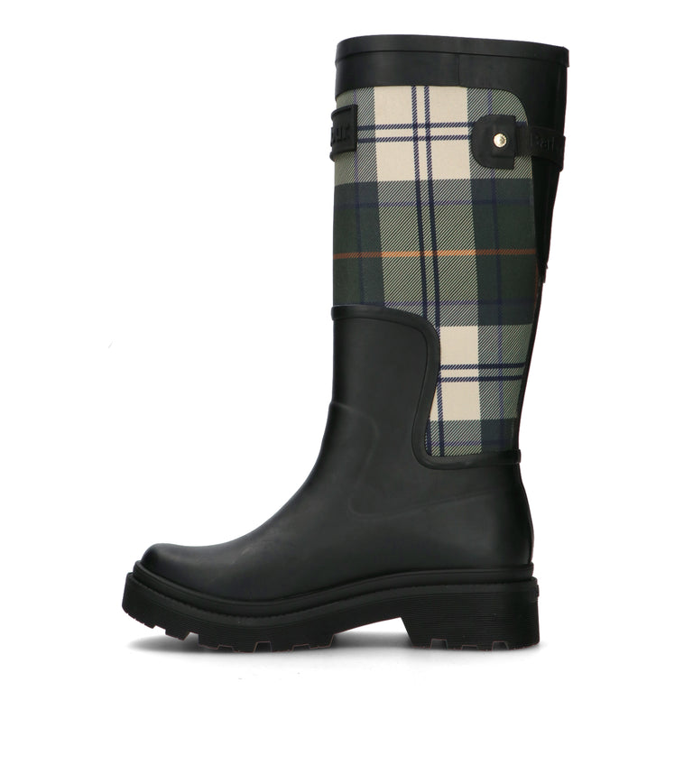 BARBOUR Stivale donna nero/tartan