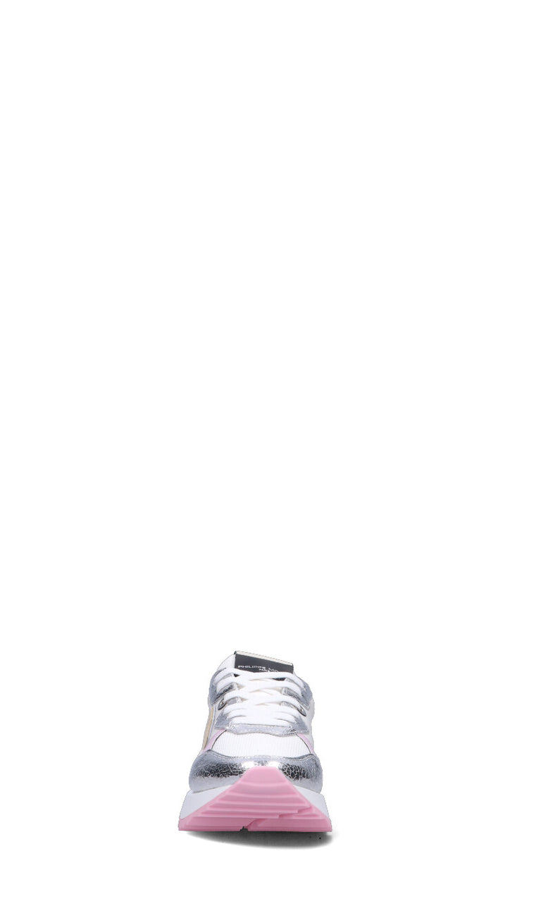 PHILIPPE MODEL Sneaker donna bianca/rosa/argento in pelle