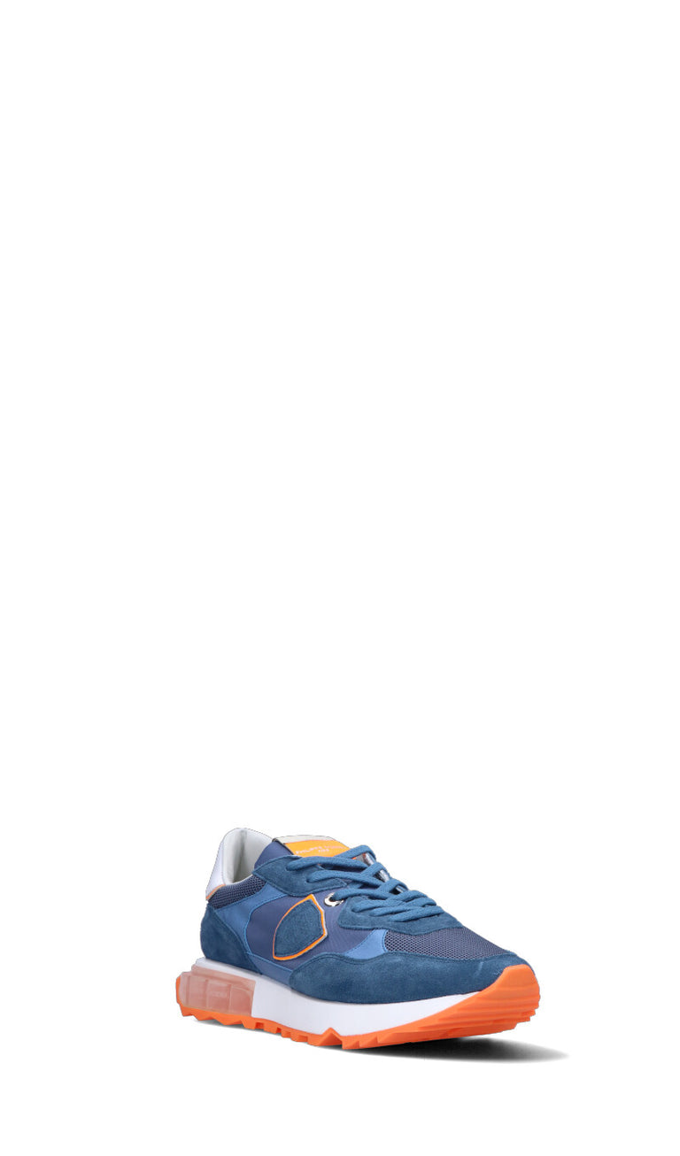 PHILIPPE MODEL Sneaker uomo blu/arancione in pelle