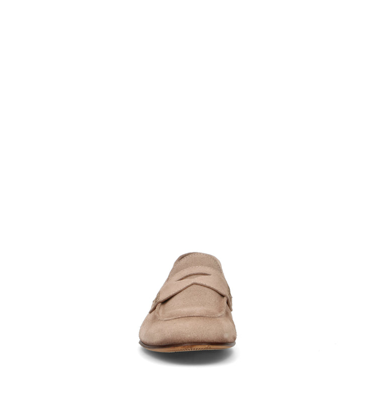 LORENZO TERRA Mocassino uomo taupe in suede