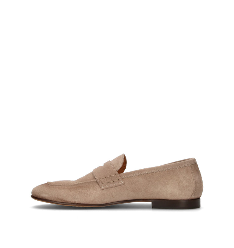LORENZO TERRA Mocassino uomo taupe in suede