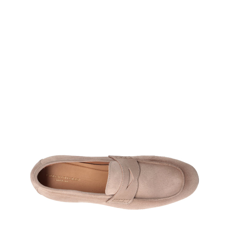 LORENZO TERRA Mocassino uomo taupe in suede