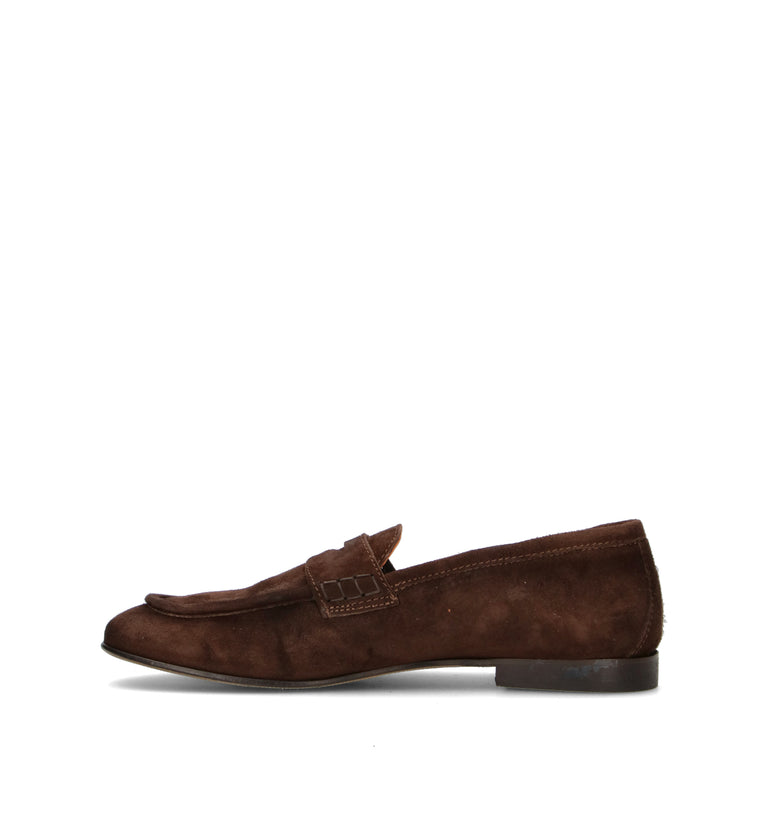 LORENZO TERRA Mocassino uomo testa di moro in suede