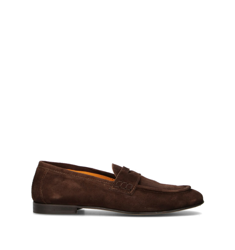 LORENZO TERRA Mocassino uomo testa di moro in suede