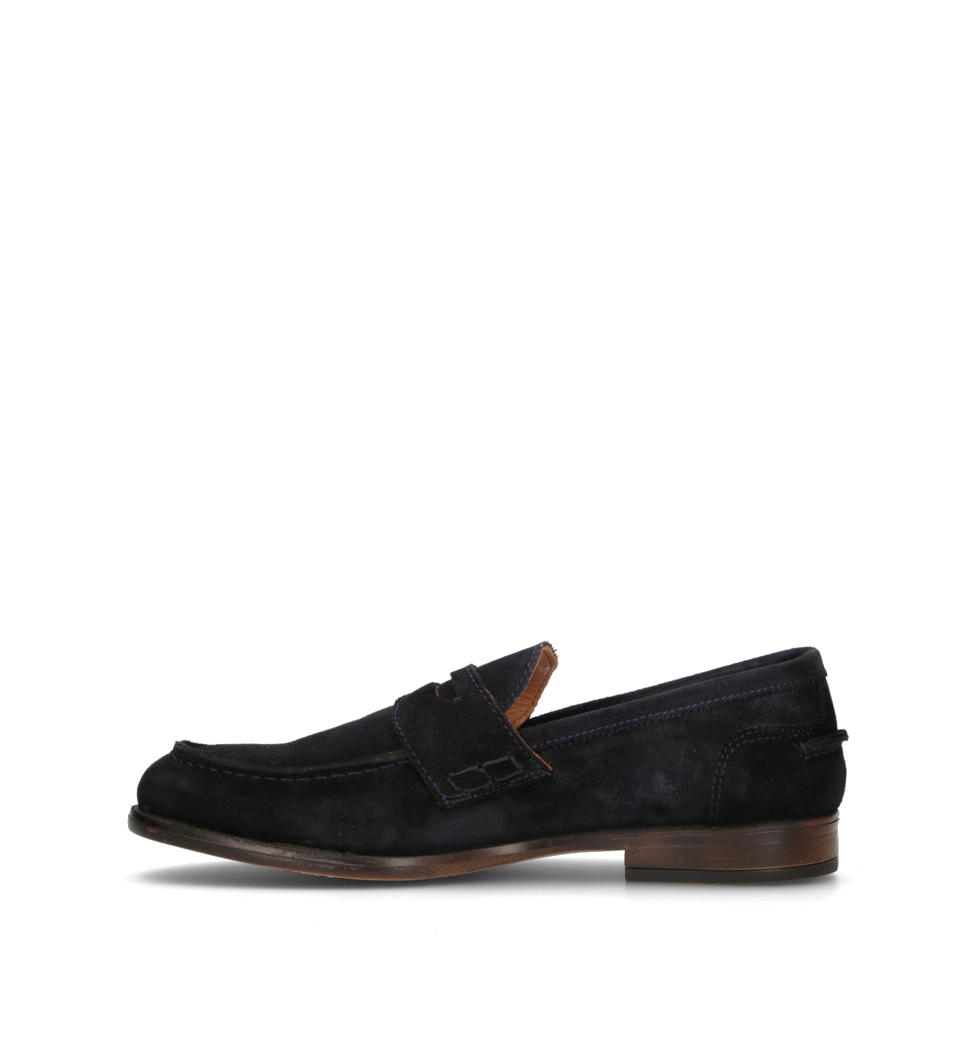 LORENZO TERRA Mocassino uomo blu in suede