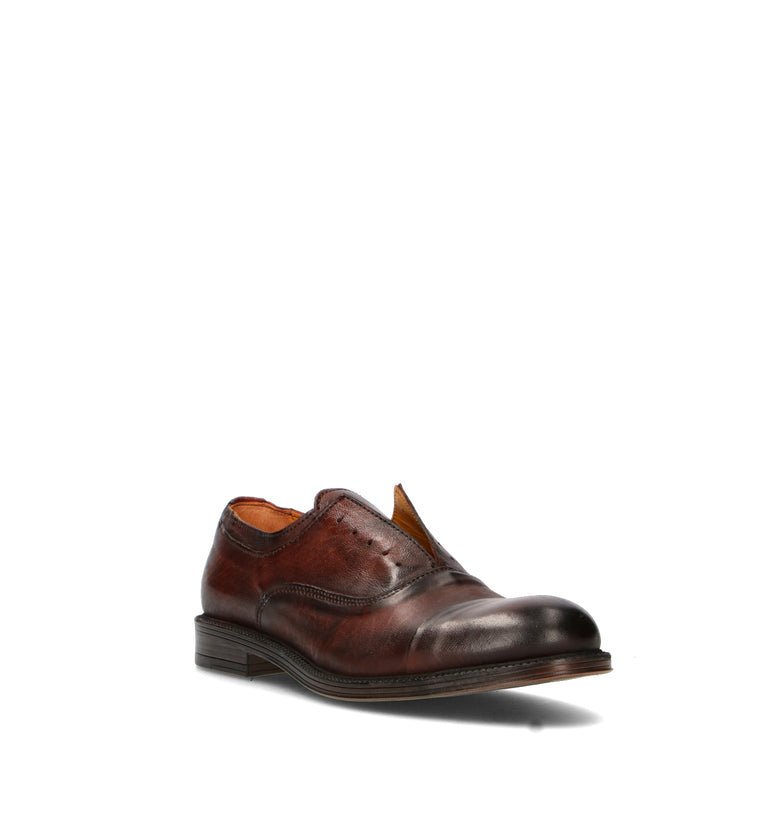 LORENZO TERRA Stringata uomo cognac in pelle