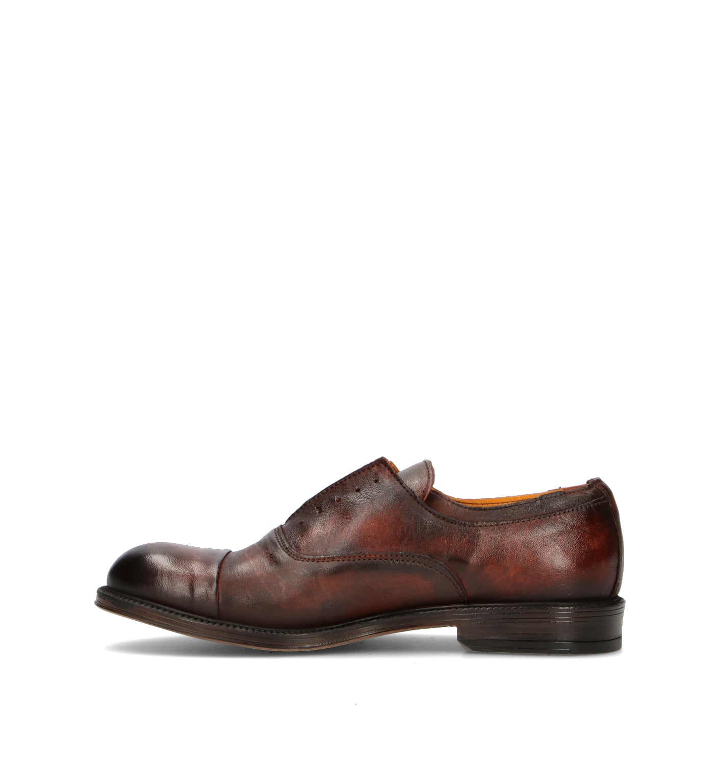 LORENZO TERRA Stringata uomo cognac in pelle