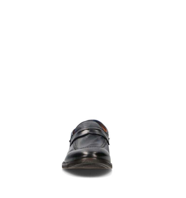 LORENZO TERRA Mocassino uomo blu in pelle