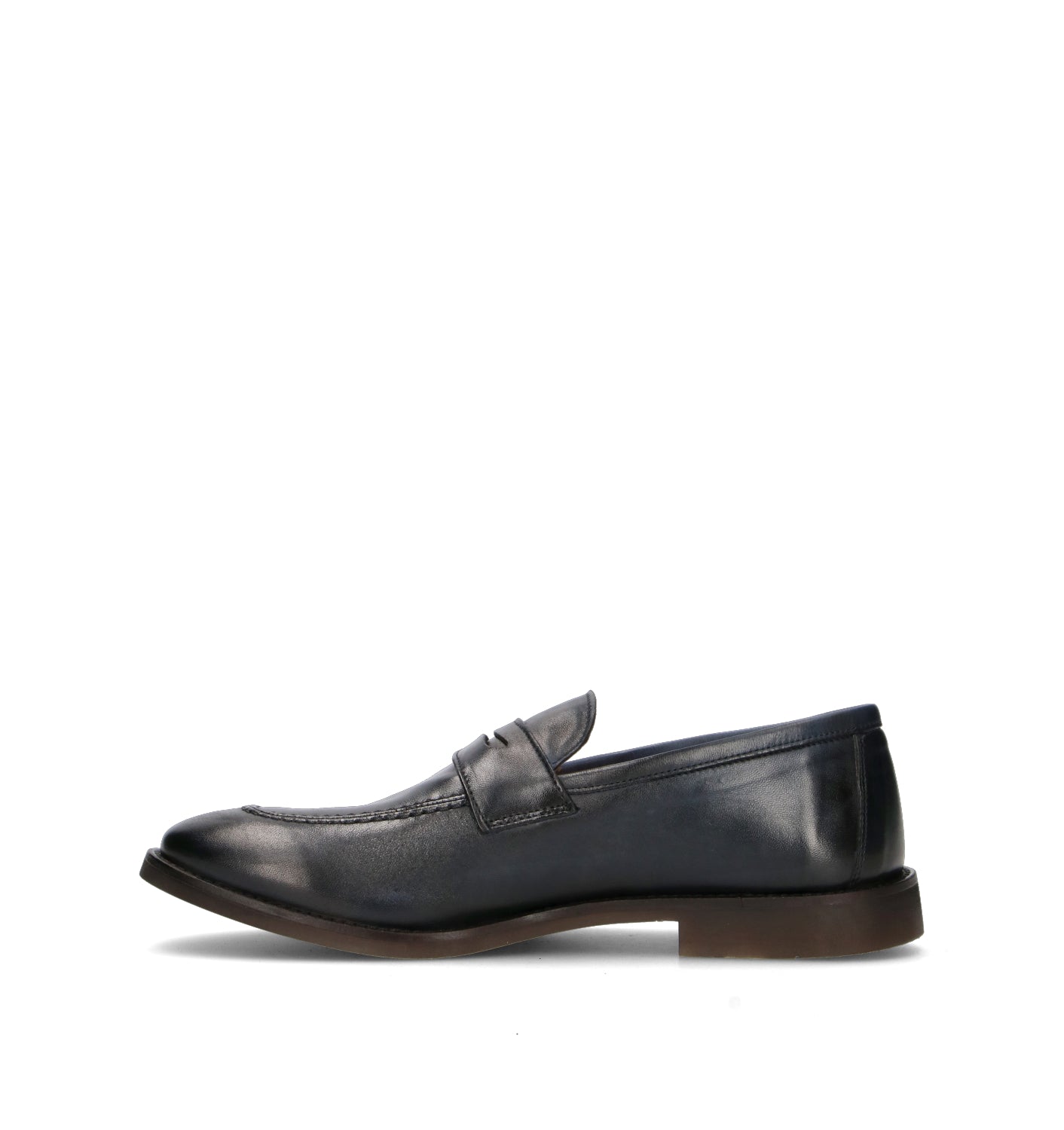 LORENZO TERRA Mocassino uomo blu in pelle