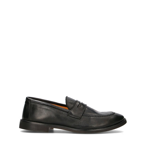 LORENZO TERRA Mocassino uomo nero in pelle